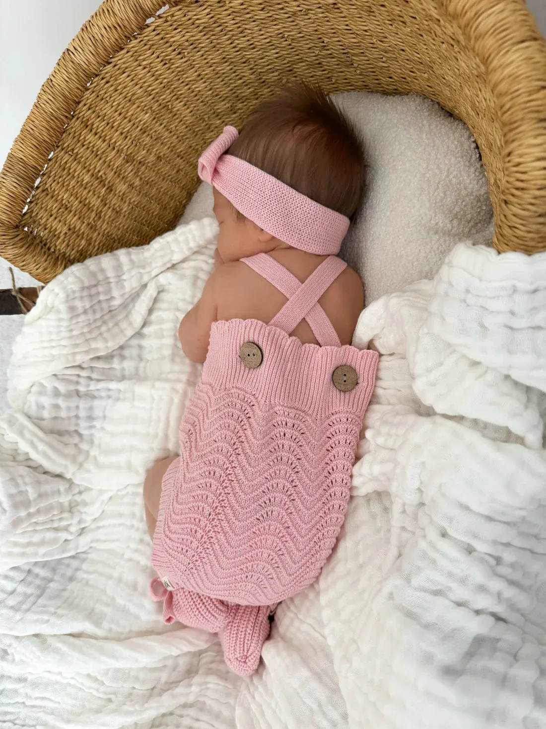 3 Little Crowns - Wave Knit Bodysuit | Pink