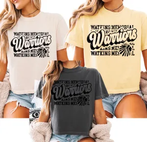 3023CL-WATKINS WARRIORS - BOXY *CROPPED* COMFORT COLOR TEES- WARRIOR SCRIPT (YOU MAY CHOOSE TO SIZE UP ONE FOR EXTRA LENGTH DEPENDING ON HOW YOU LIKE SHIRTS TO FIT)