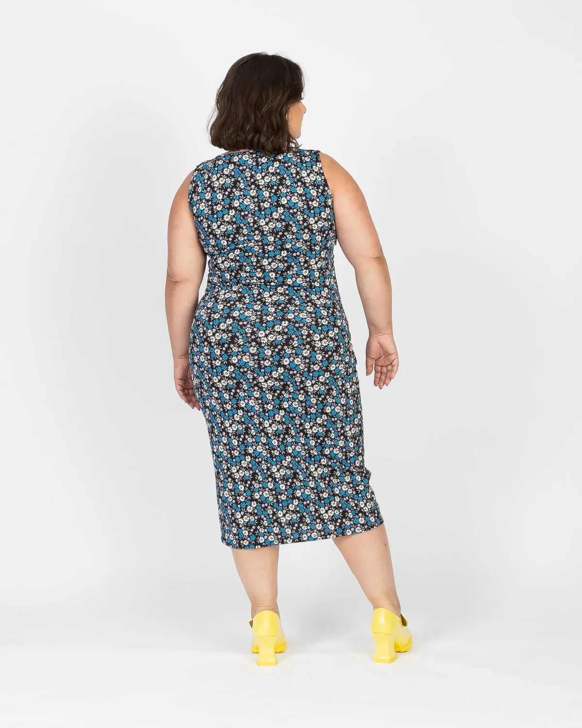 90's Blue Floral Print Dress Set
