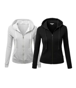 Ace Mart A to Z Women Pack Of 2 Grey Black Zipper Hoodies. SS 84