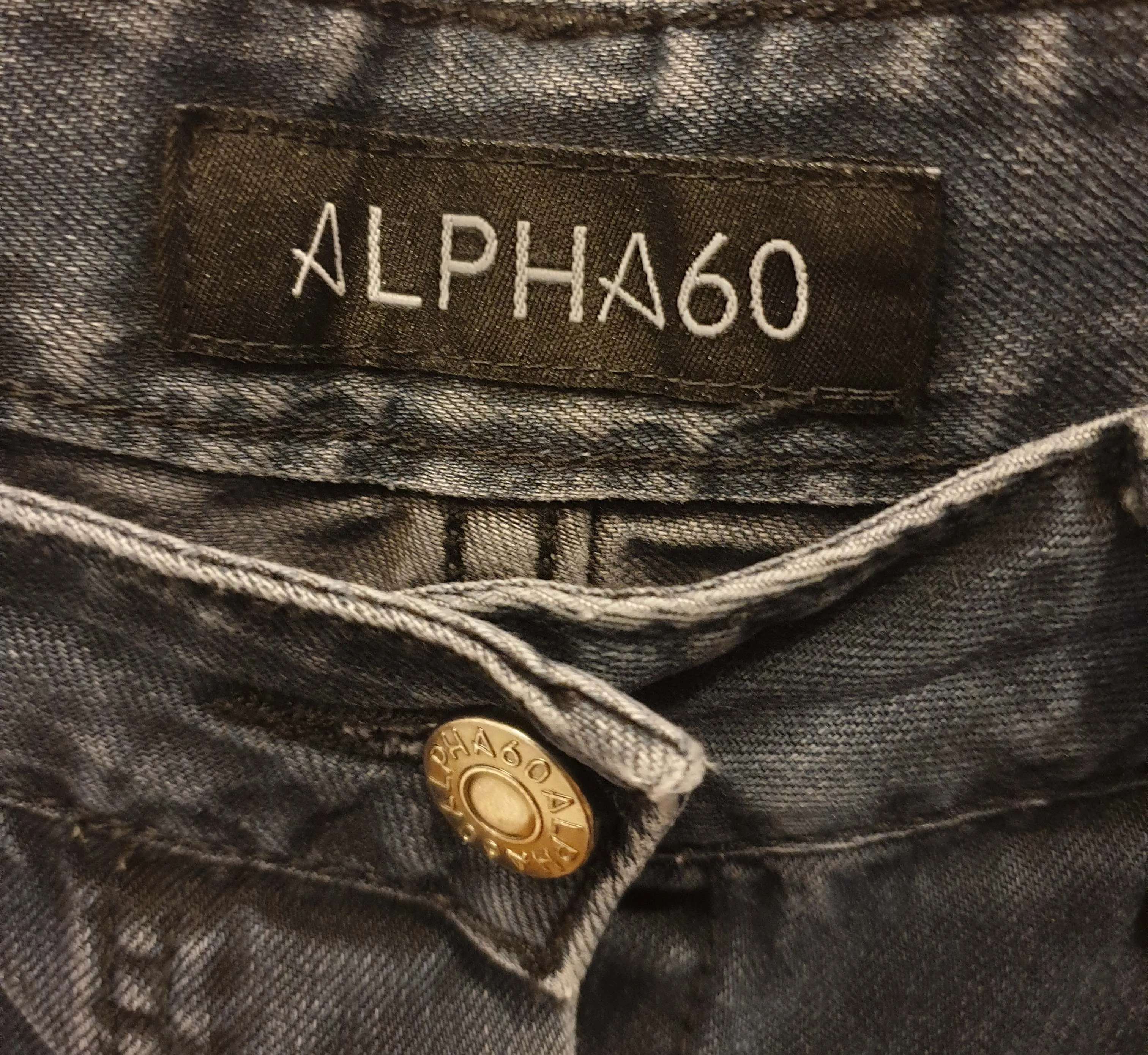 Alpha 60 black denim maxi skirt size M