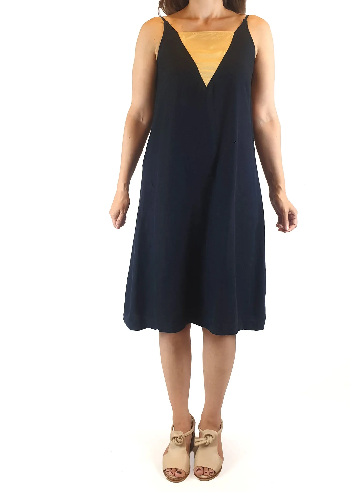 Alpha 60 navy dress with spagetti straps size XXS (best fits sizes 6-8)