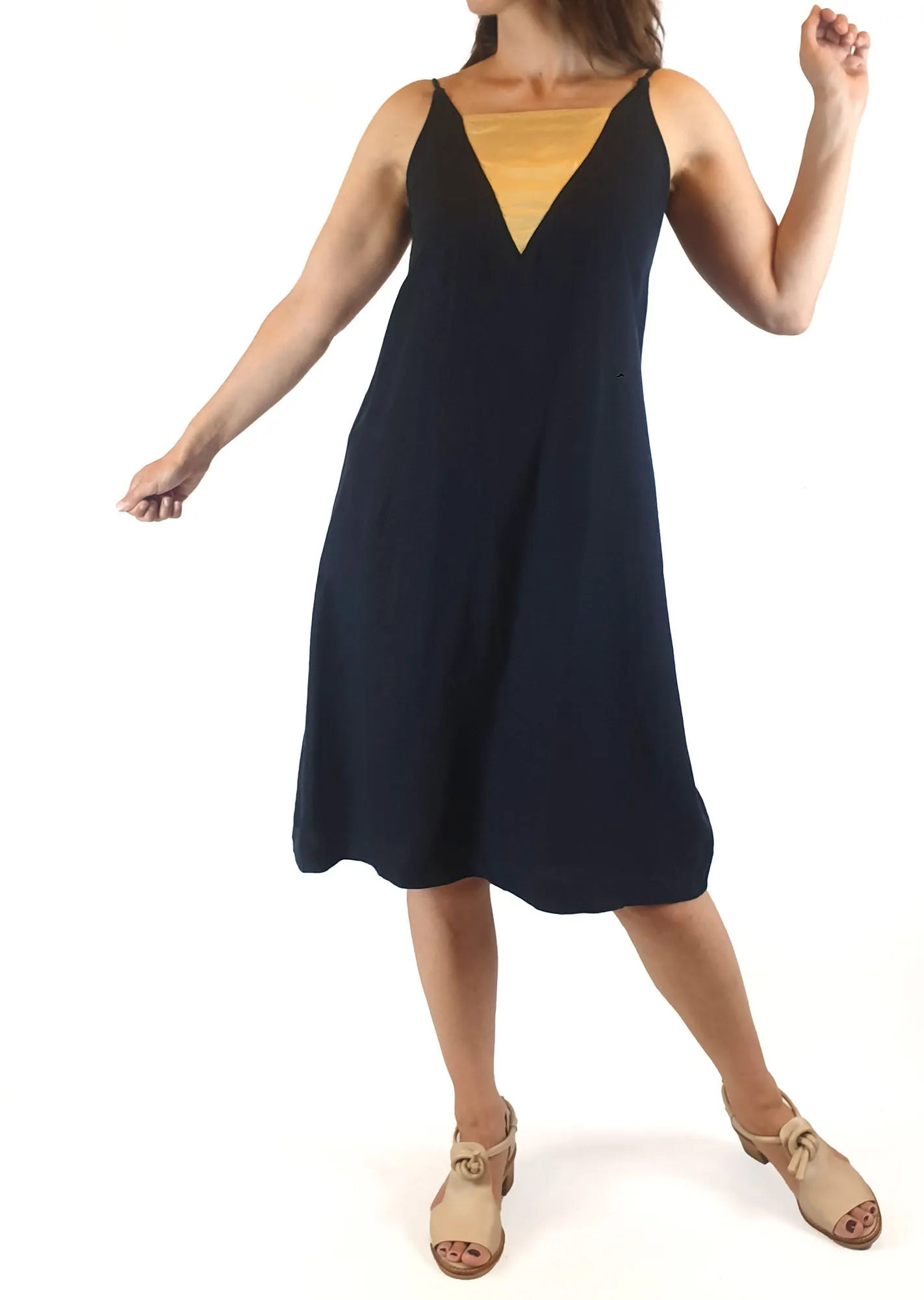 Alpha 60 navy dress with spagetti straps size XXS (best fits sizes 6-8)