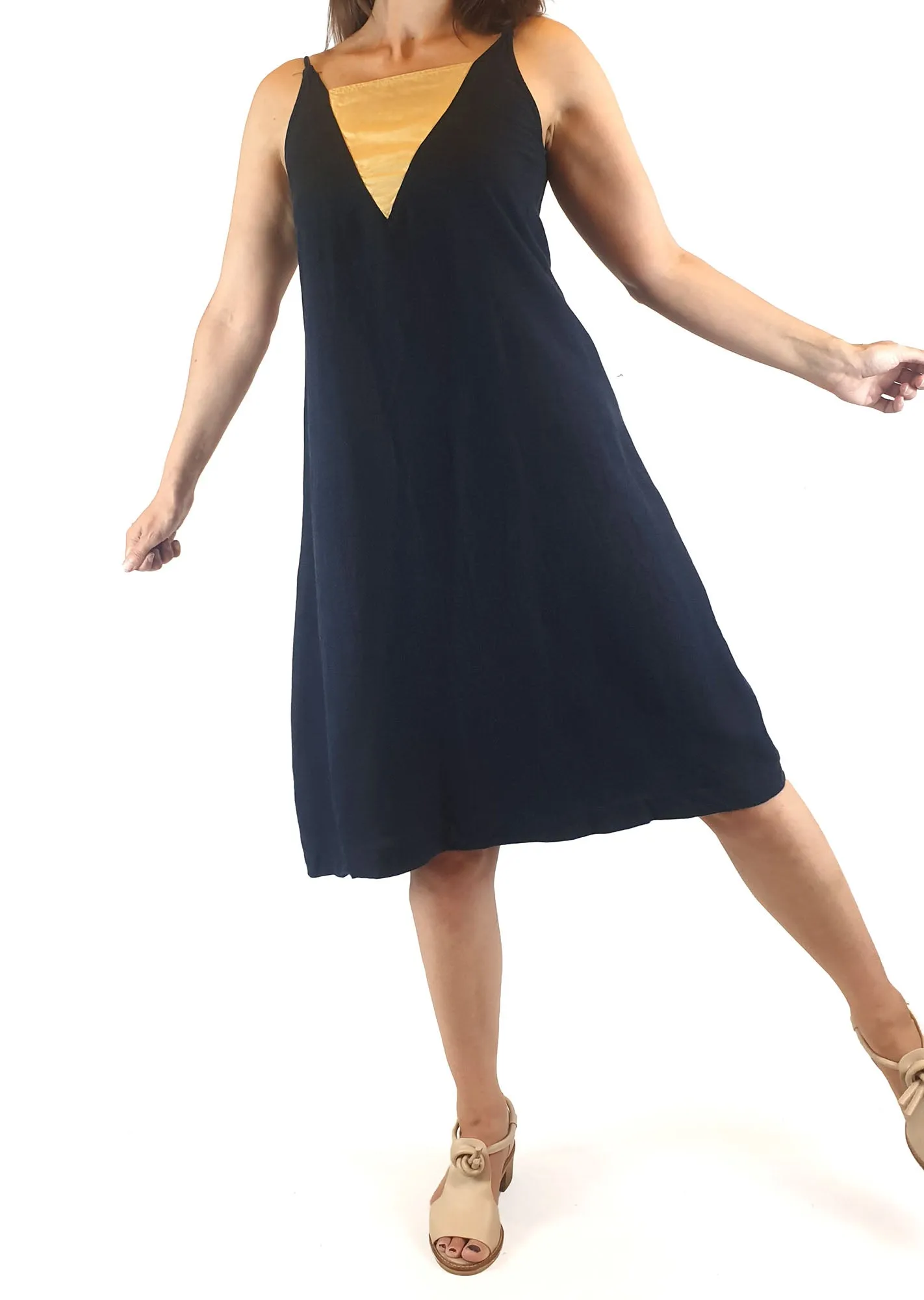 Alpha 60 navy dress with spagetti straps size XXS (best fits sizes 6-8)