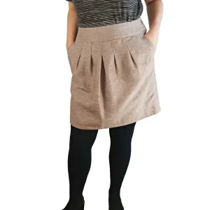 Ann Taylor neutral gold fleck skirt with pockets size US 8 (AU 12)