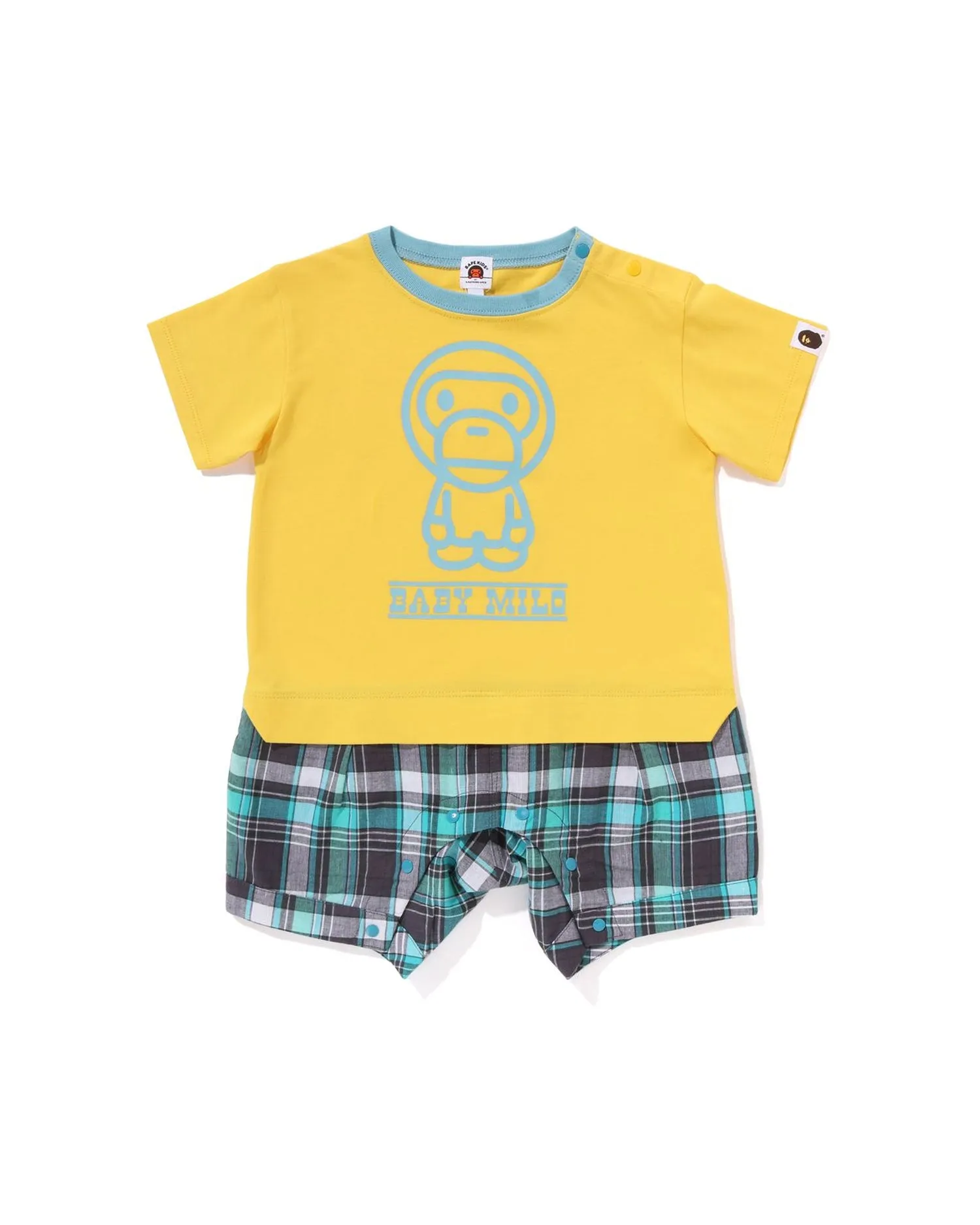 Babies Baby Milo Check Shorts Layered Rompers
