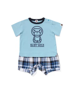 Babies Baby Milo Check Shorts Layered Rompers