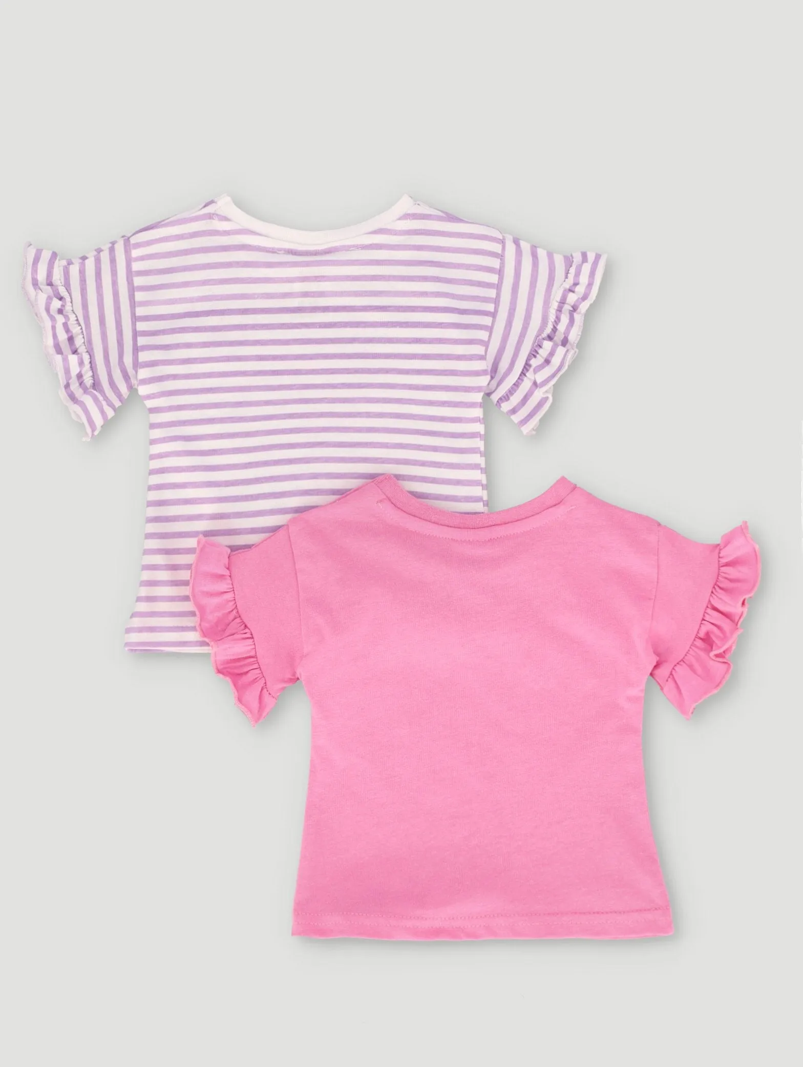 Baby Girls 2 Pack Floral Tees - Blue