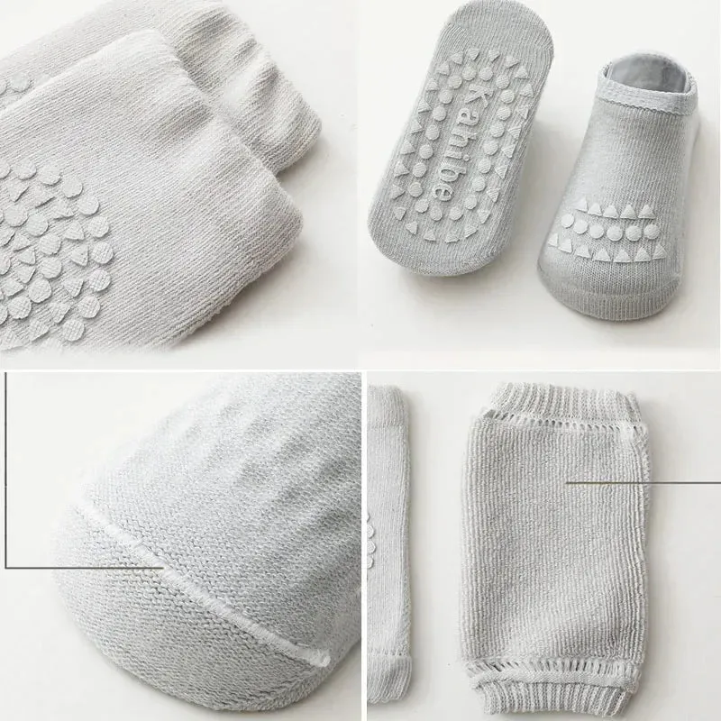 Baby Leg Warmers & Knee Pad Socks Set – Cotton Crawling Protector for Newborns & Toddlers (0–3Y)