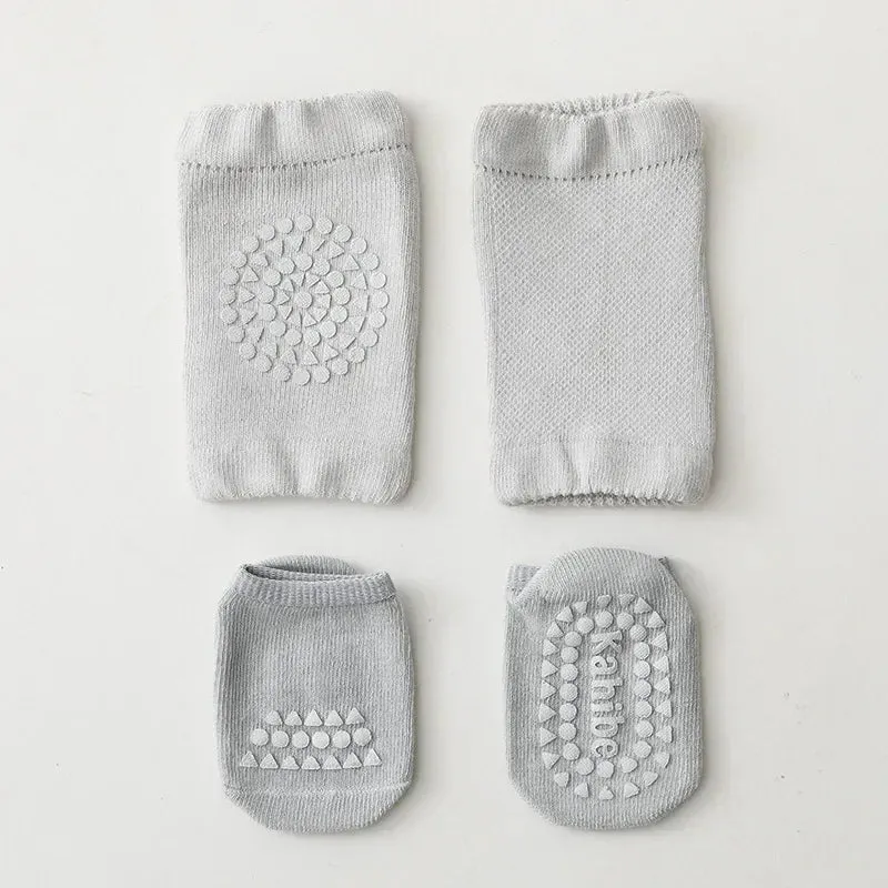 Baby Leg Warmers & Knee Pad Socks Set – Cotton Crawling Protector for Newborns & Toddlers (0–3Y)