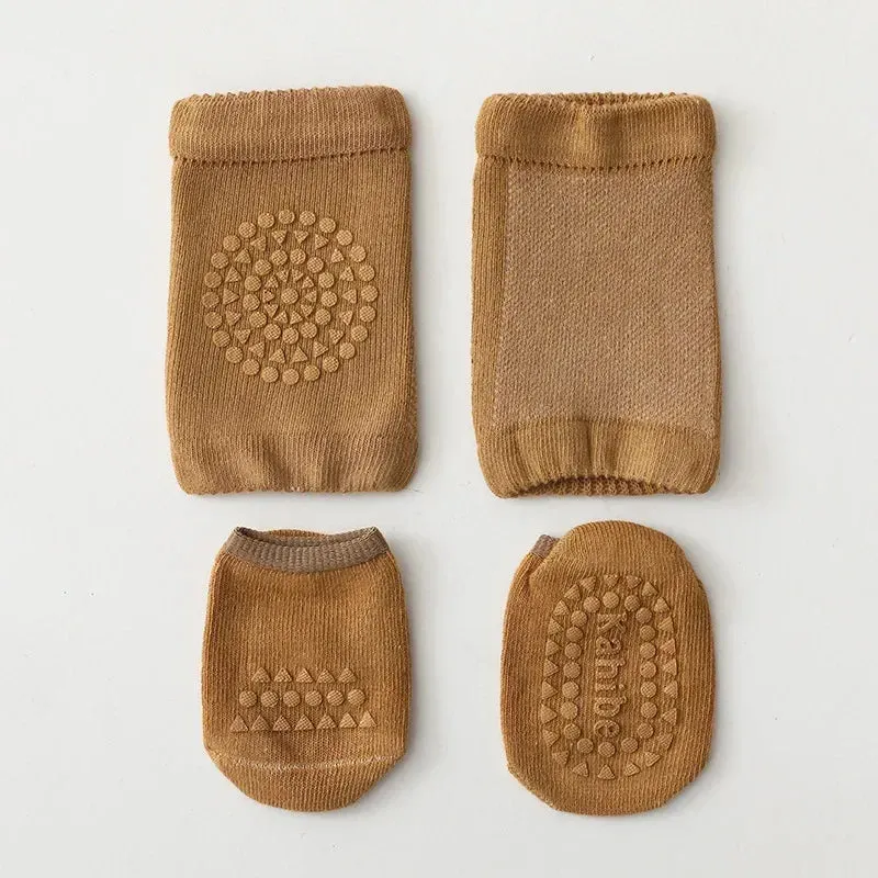 Baby Leg Warmers & Knee Pad Socks Set – Cotton Crawling Protector for Newborns & Toddlers (0–3Y)