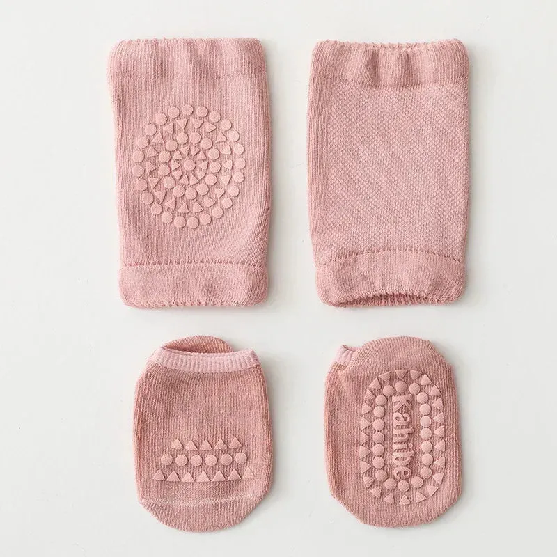Baby Leg Warmers & Knee Pad Socks Set – Cotton Crawling Protector for Newborns & Toddlers (0–3Y)