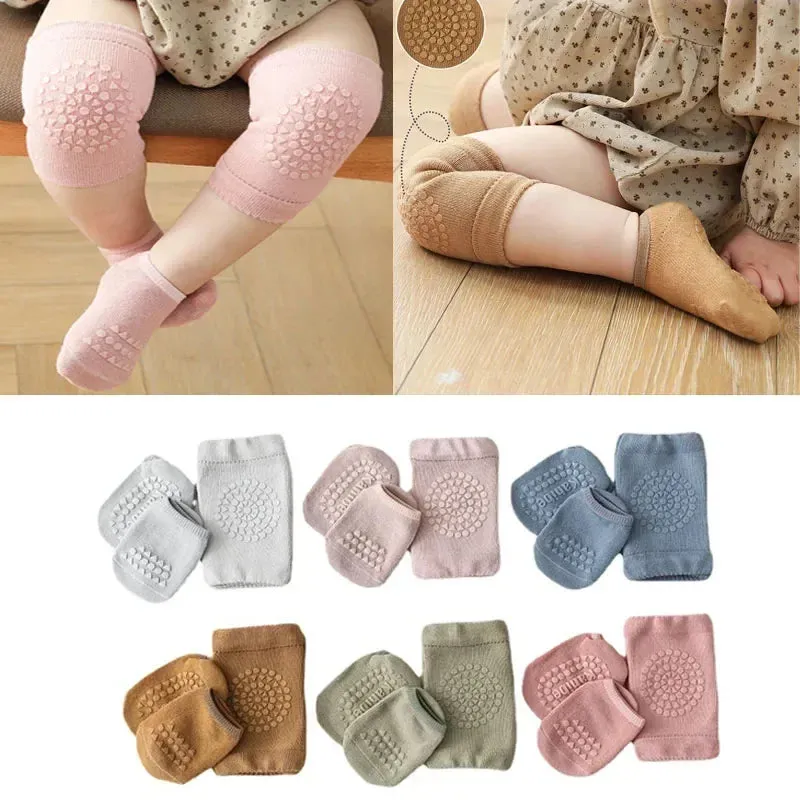 Baby Leg Warmers & Knee Pad Socks Set – Cotton Crawling Protector for Newborns & Toddlers (0–3Y)