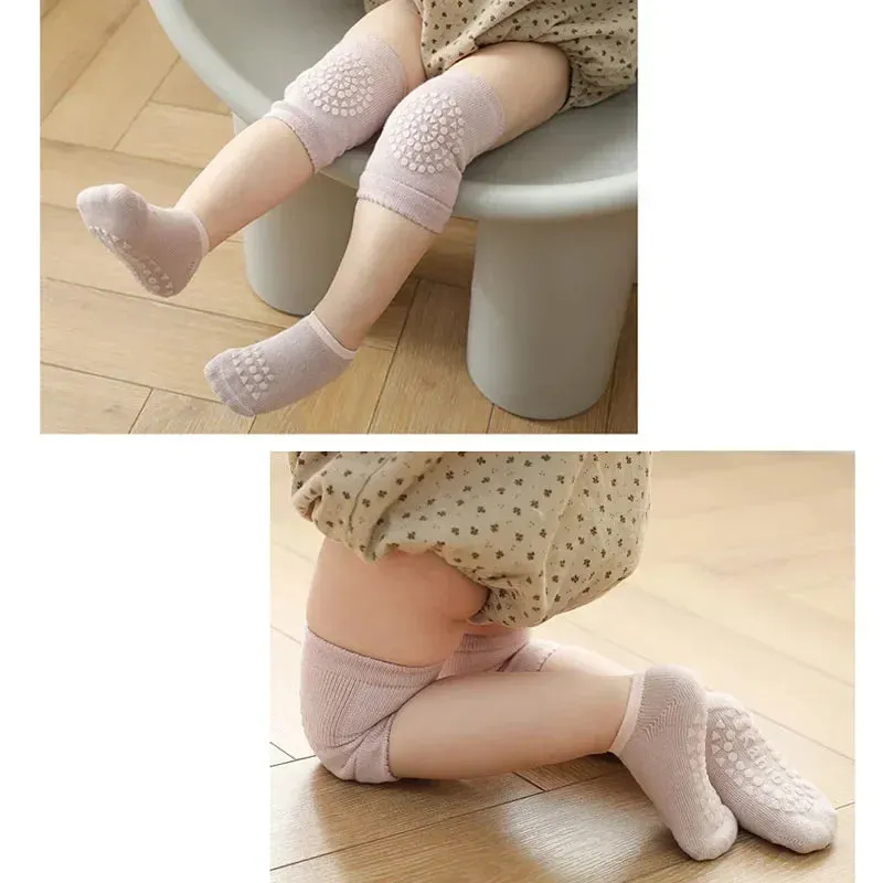 Baby Leg Warmers & Knee Pad Socks Set – Cotton Crawling Protector for Newborns & Toddlers (0–3Y)