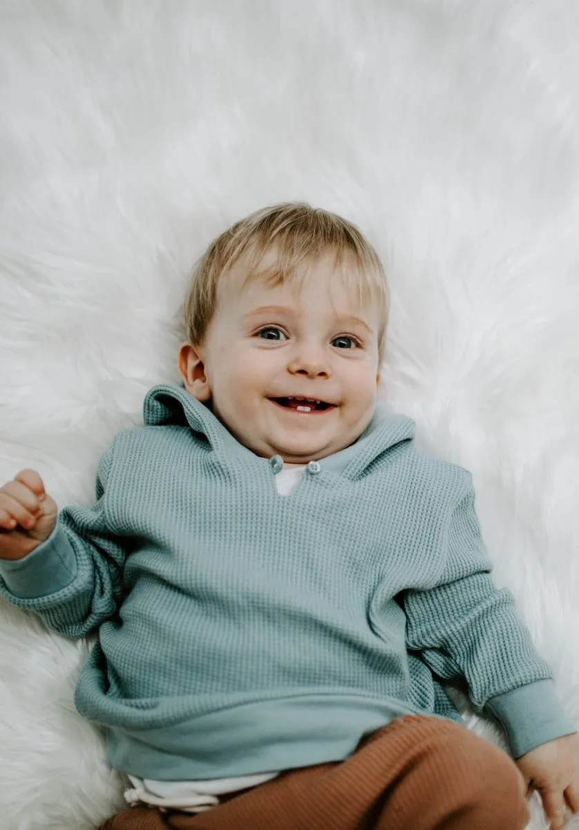 Baby Waffle Hooded Sweatshirt - Slate