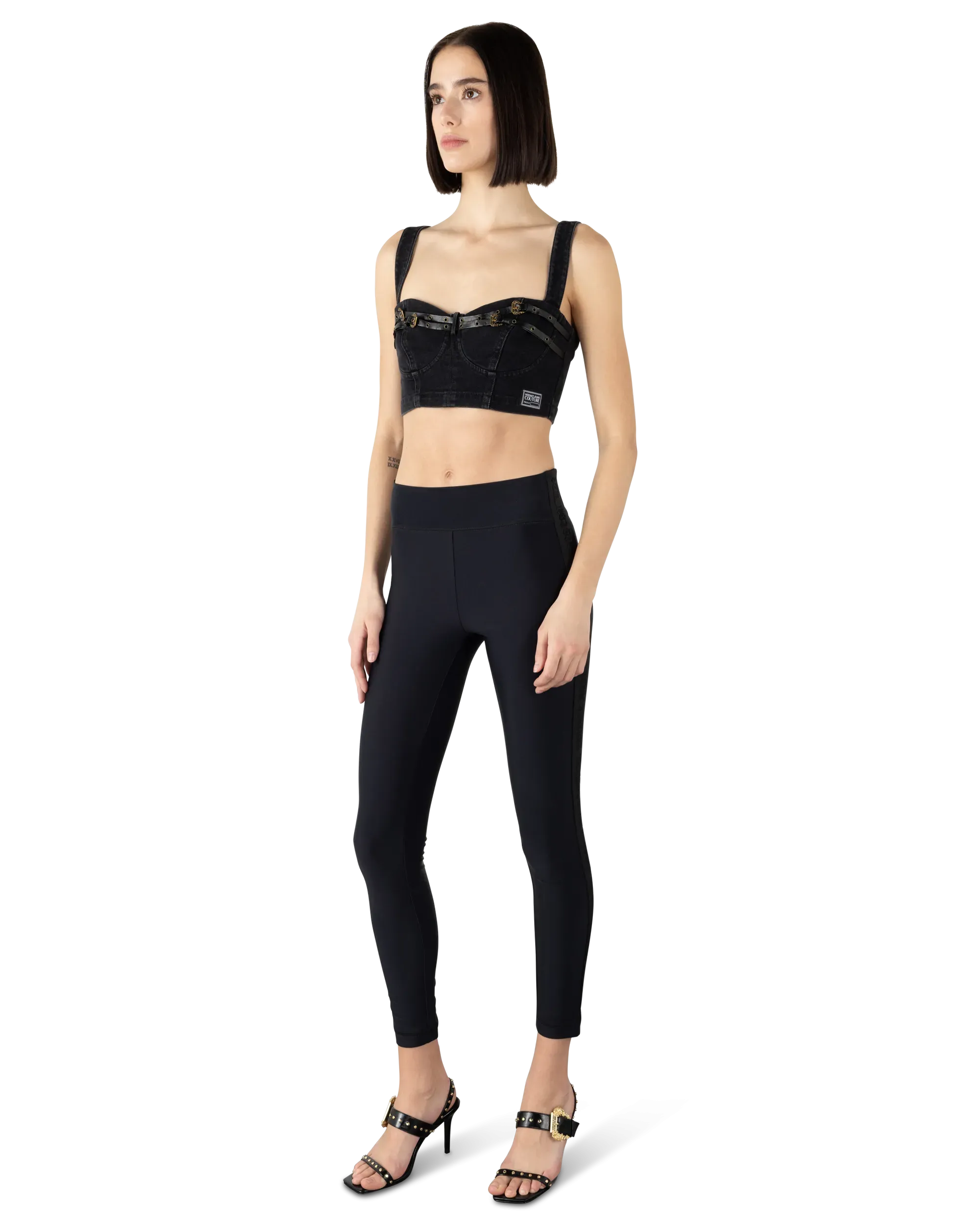 Baroque Buckle Denim Bustier