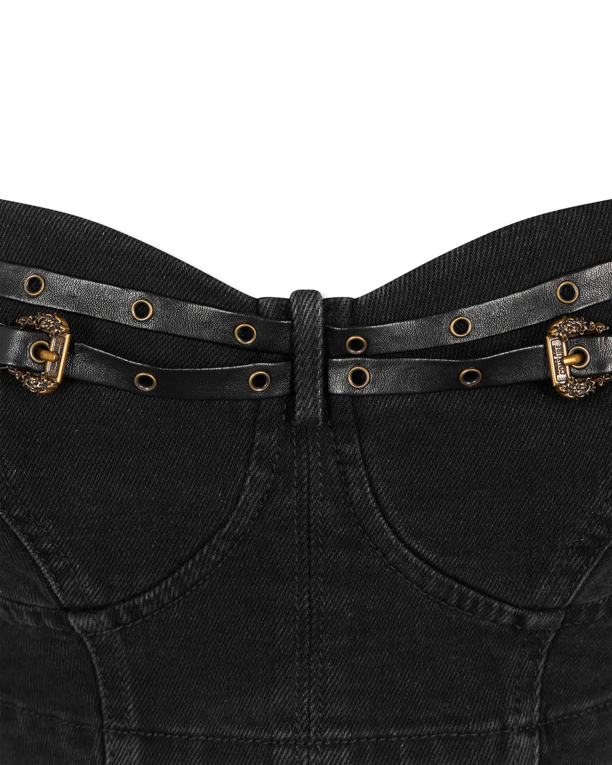 Baroque Buckle Denim Bustier