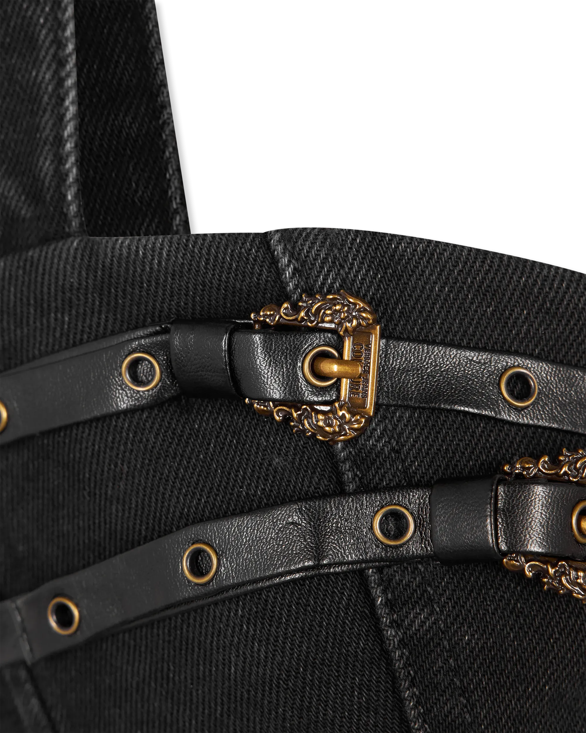 Baroque Buckle Denim Bustier