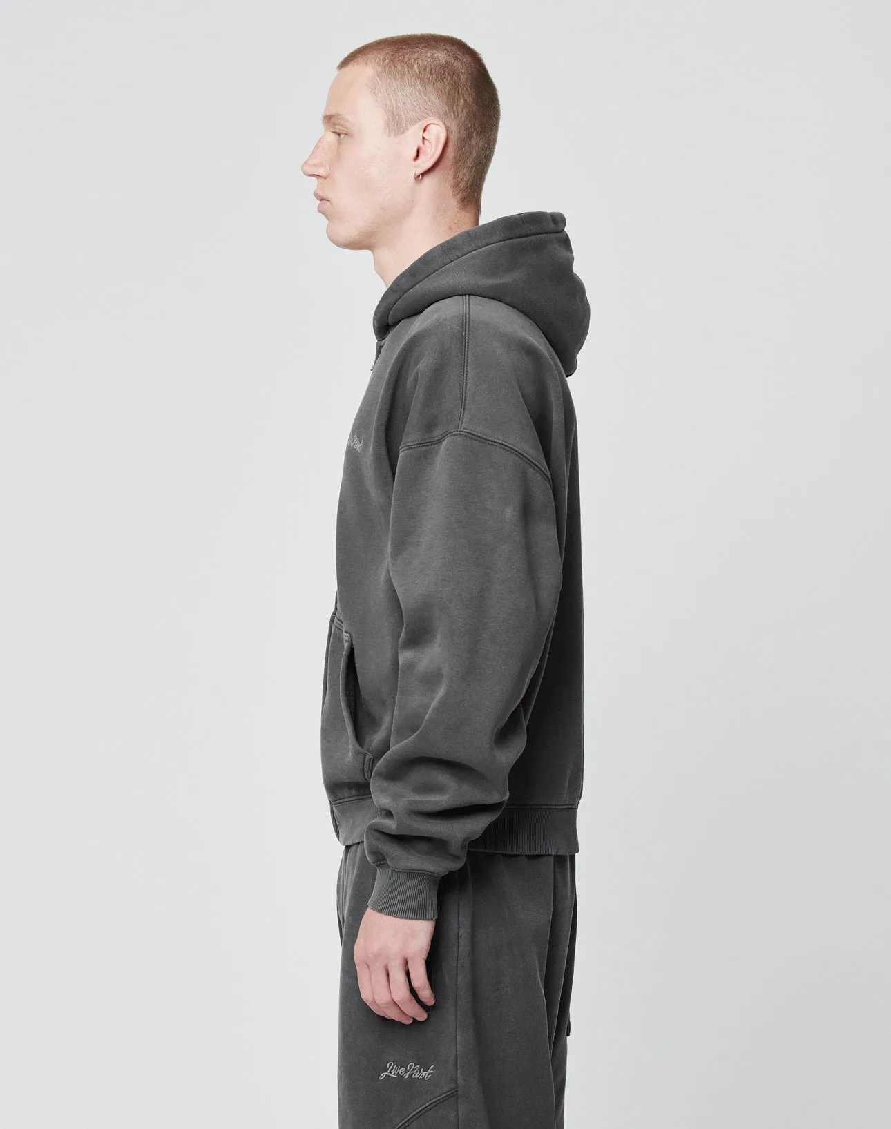 Basic Script Hooded Zip