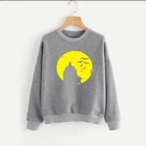 Batman Printed Fleece Full Sleeves Pull Over Sweatshirt For Men And Women