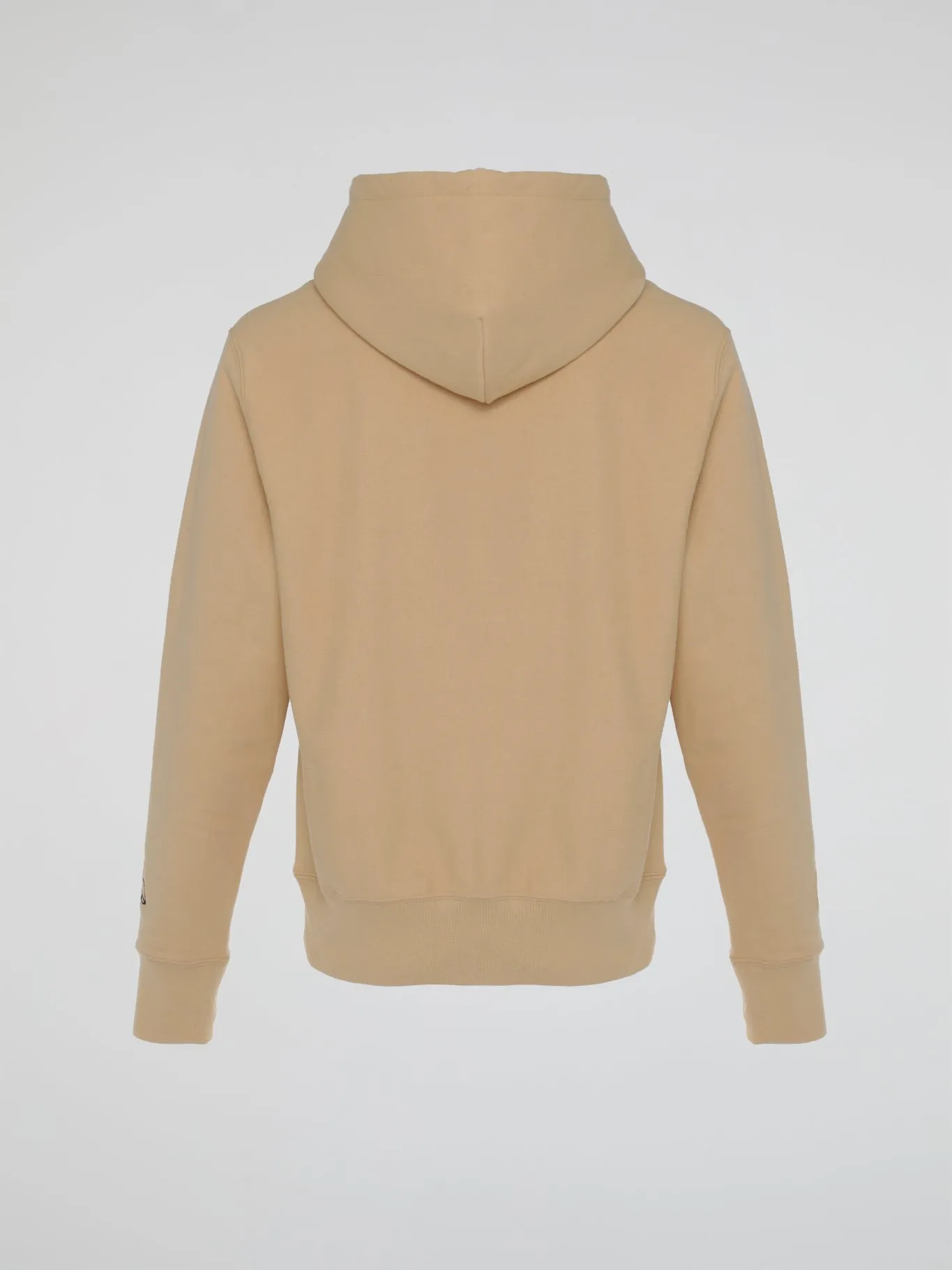 Beige Pompom Script Hooded Sweatshirt