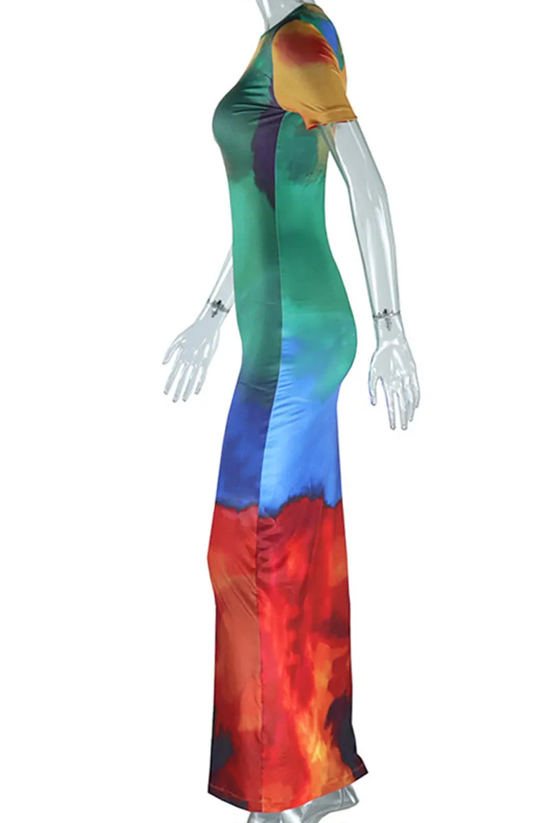 BG0114 Tie Dye Long Dress