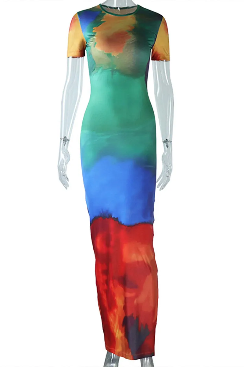 BG0114 Tie Dye Long Dress