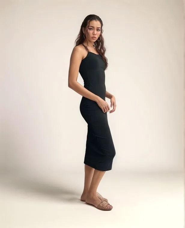 Black Sleeveless Fitted Dress
