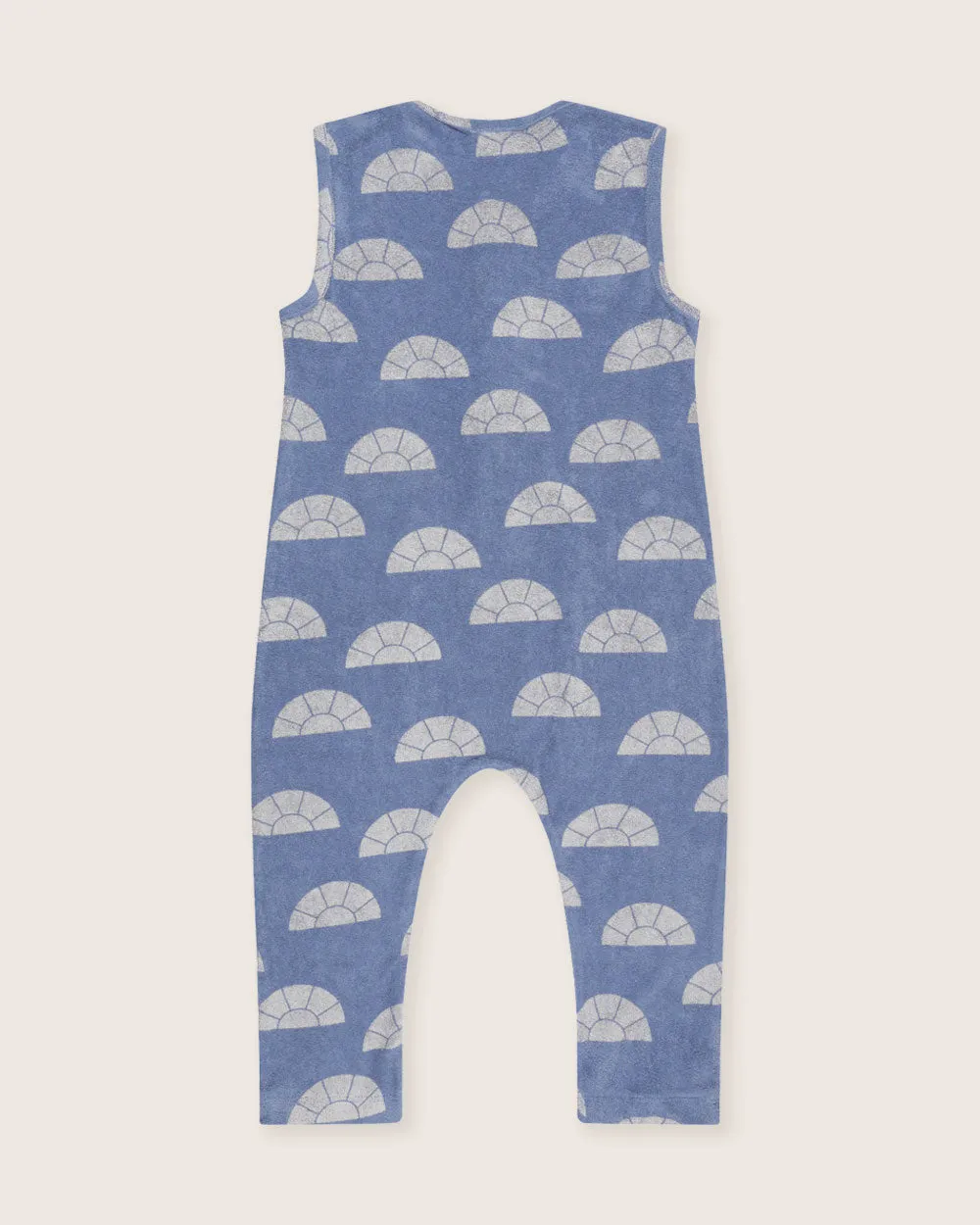 Blue Sun Rays Print Jumpsuit