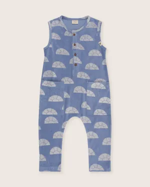 Blue Sun Rays Print Jumpsuit