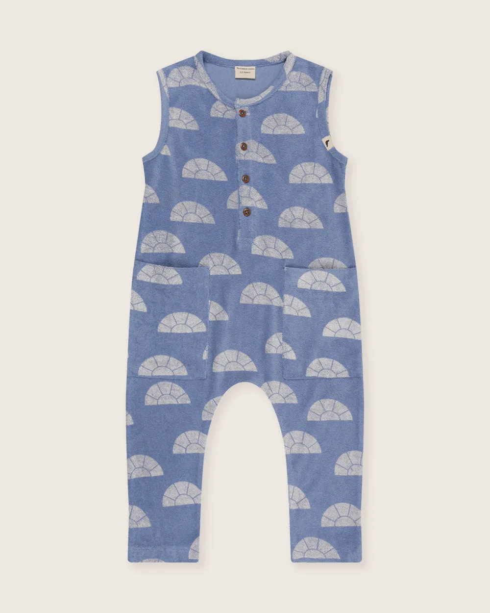 Blue Sun Rays Print Jumpsuit