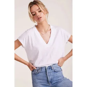 Bobi Dolman V-Neck Tee || White