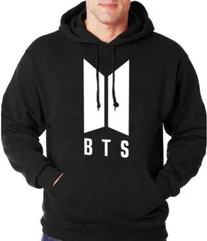 BTS Printed Black Hoodie For women