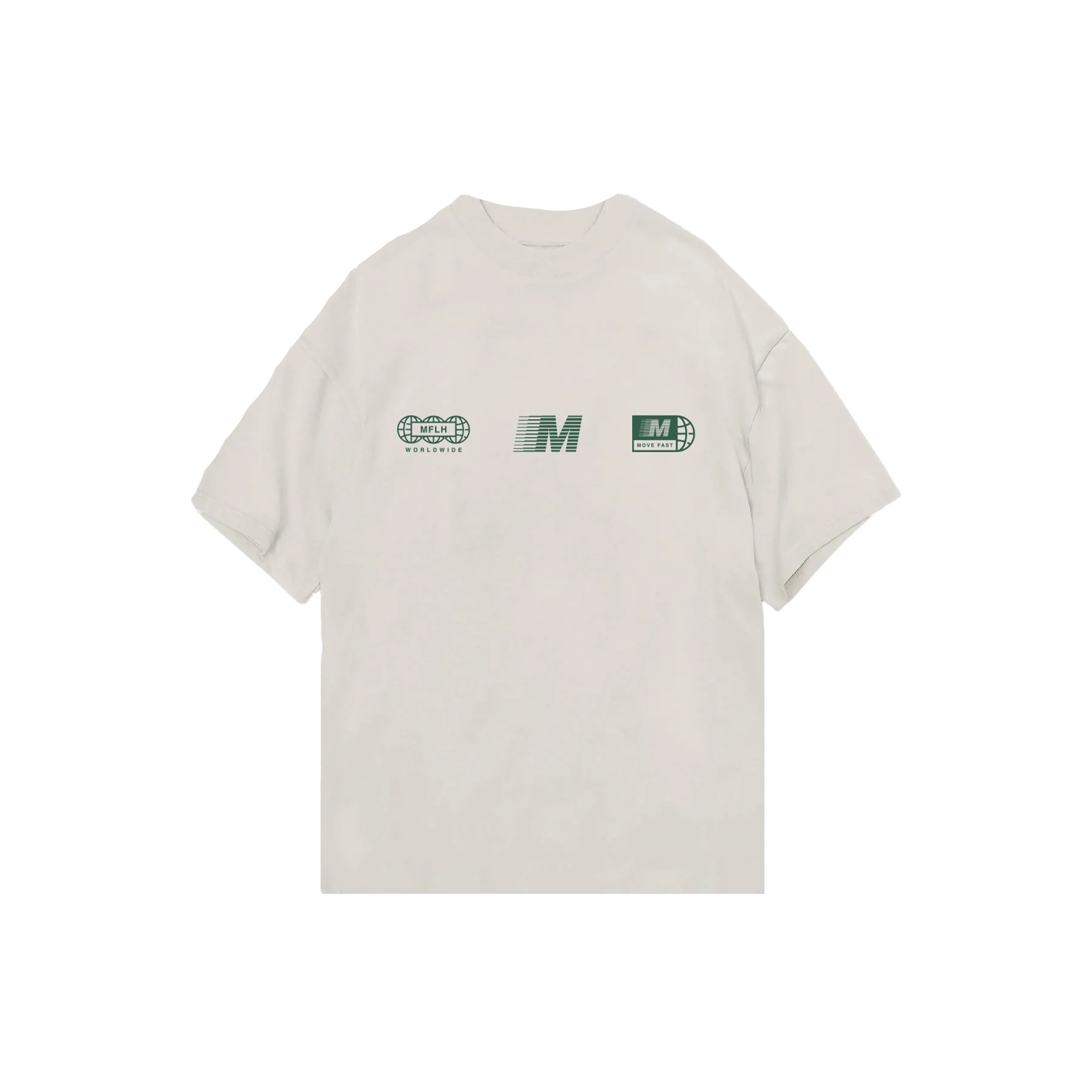 Built to Move Tee | Off White / Green