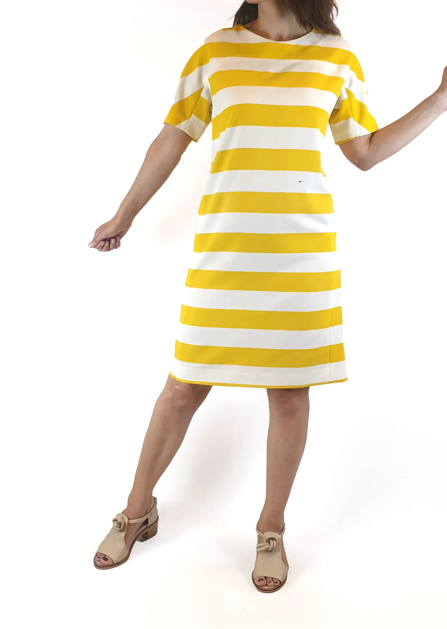 Bul chunky yellow and white striped dress size 8