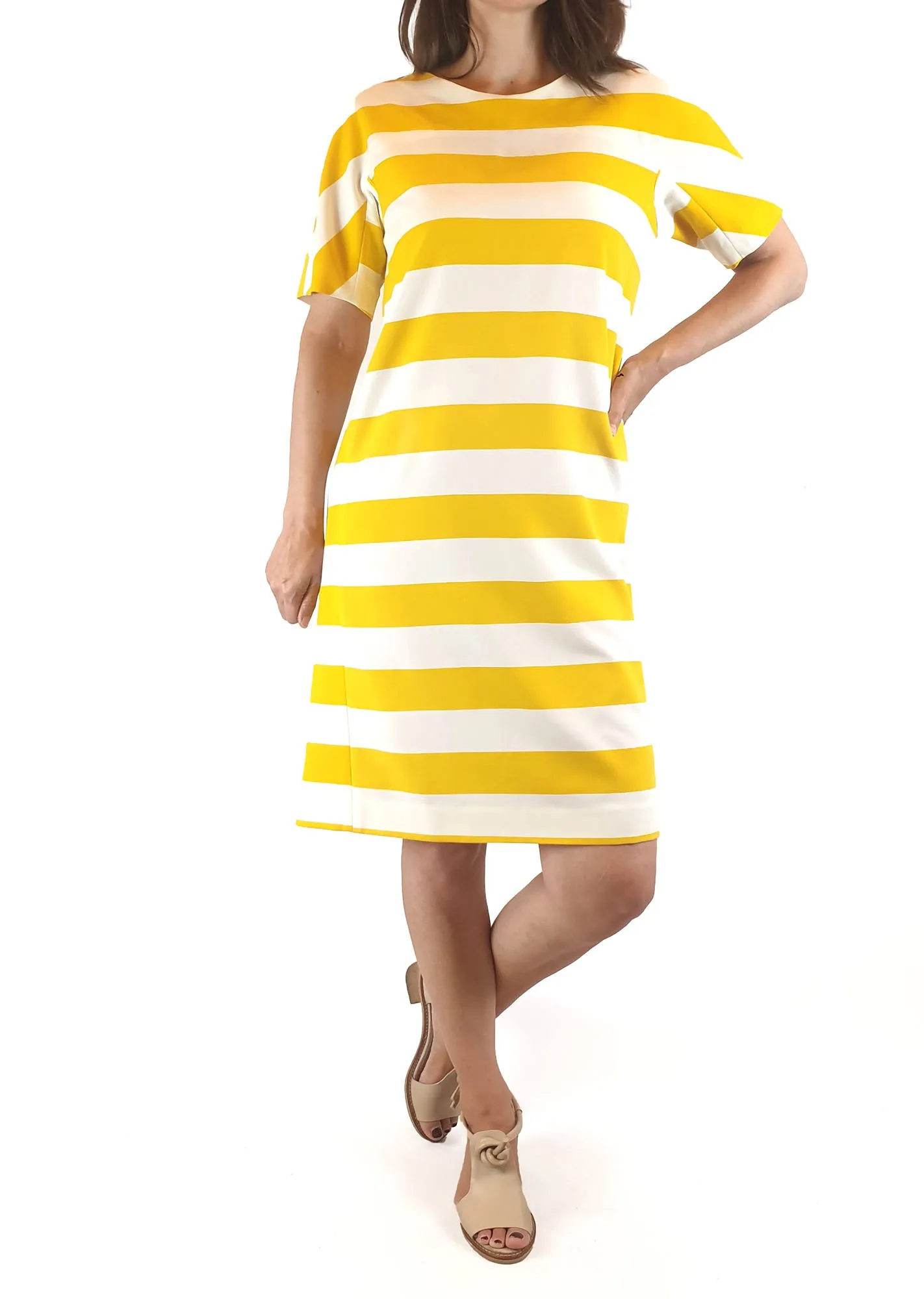 Bul chunky yellow and white striped dress size 8