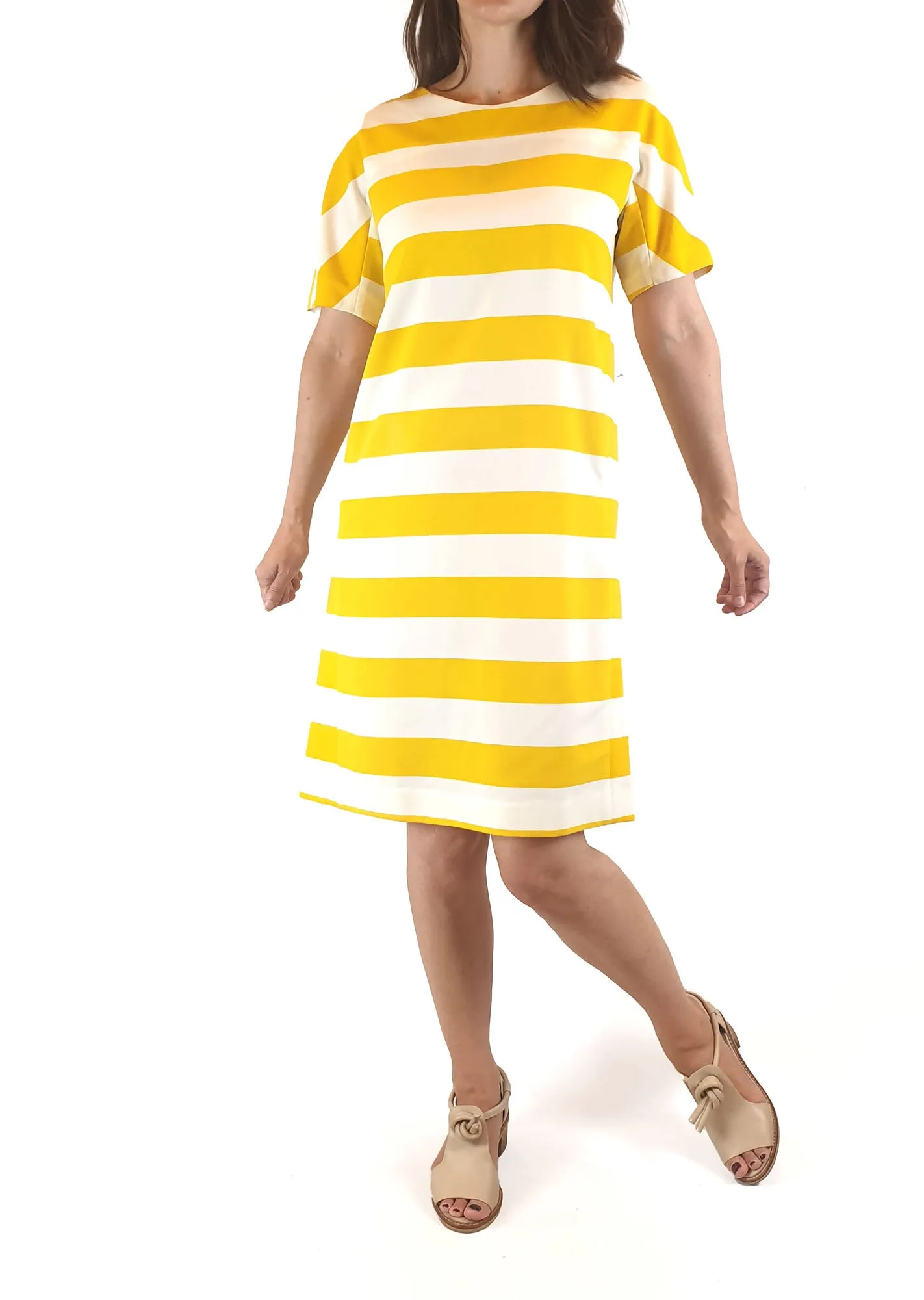Bul chunky yellow and white striped dress size 8