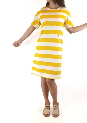 Bul chunky yellow and white striped dress size 8