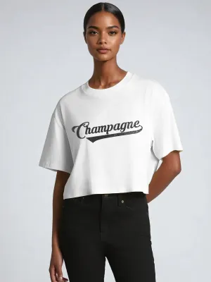 Champagne Boxy Crop Tee