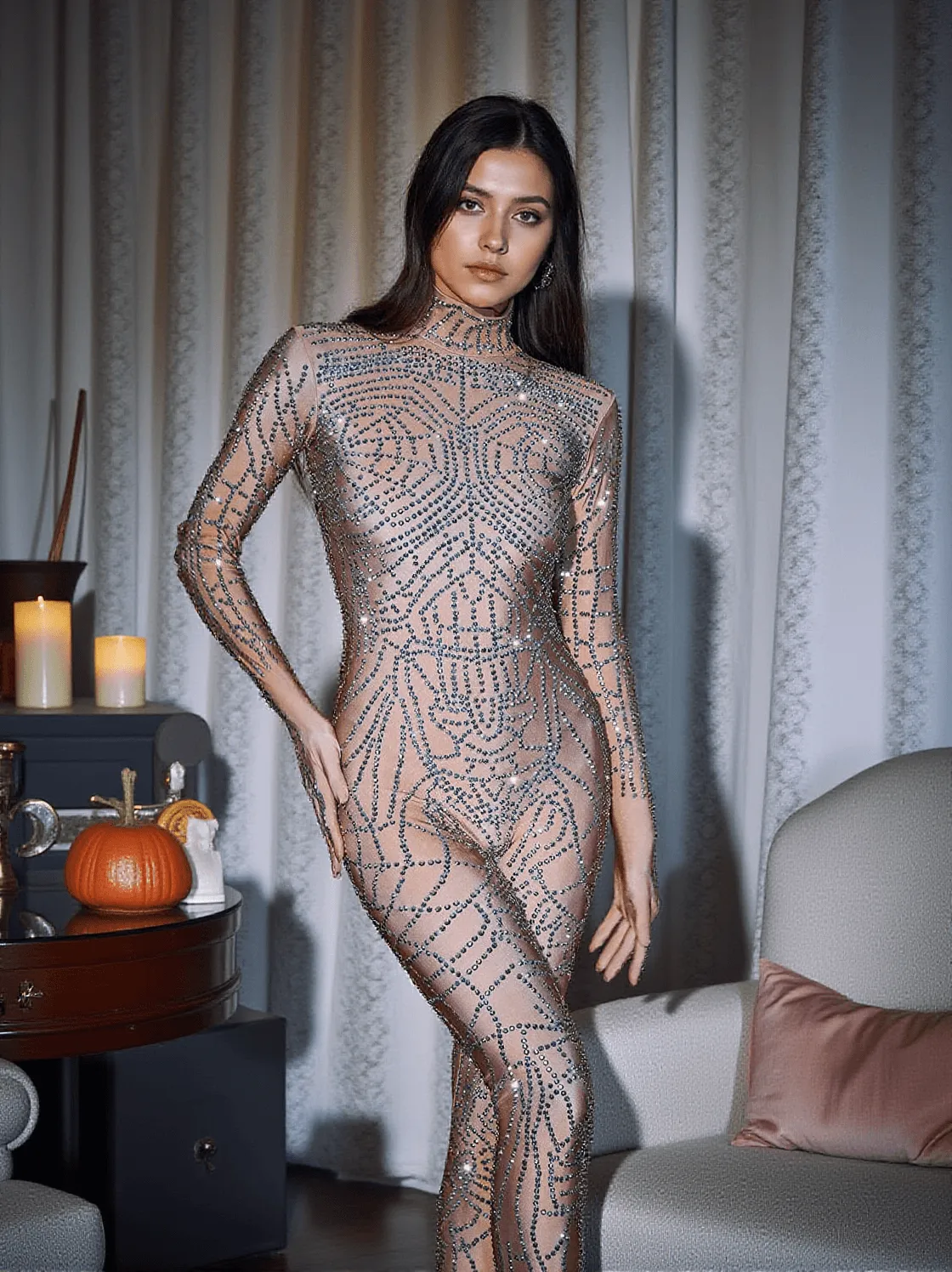Chimera Cobweb Rhinestone Jumpsuit