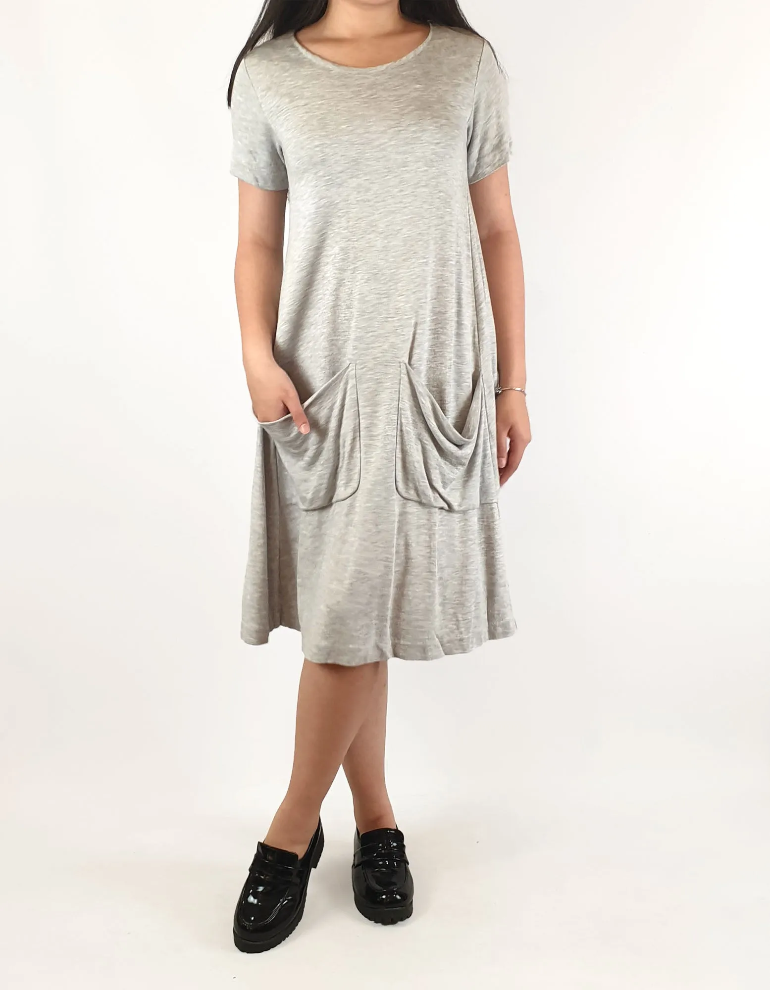 Cos grey tee shirt dress with front pockets size XS (best fits size 6)