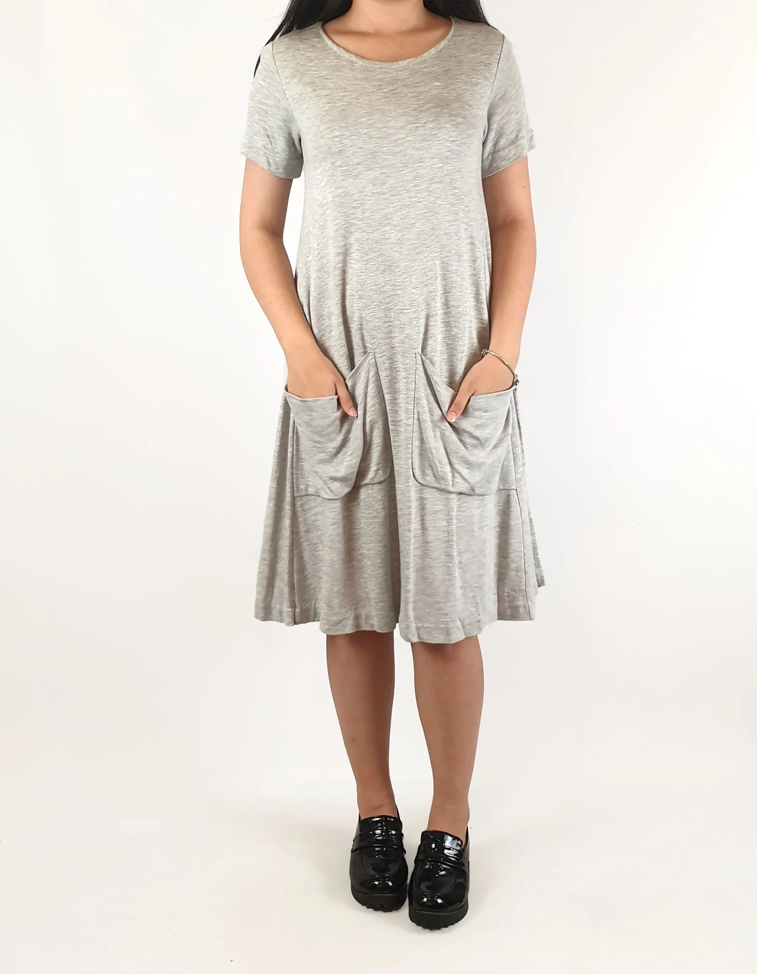 Cos grey tee shirt dress with front pockets size XS (best fits size 6)