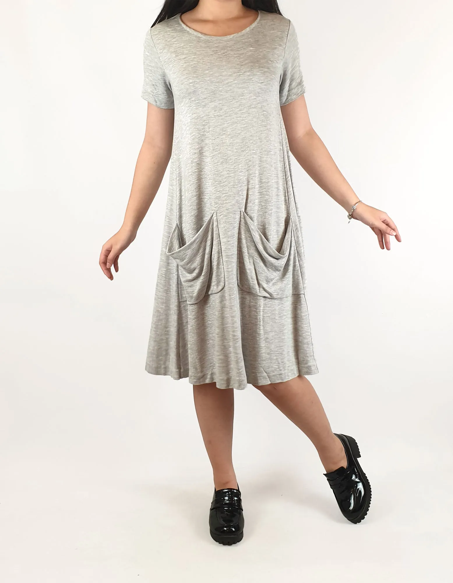 Cos grey tee shirt dress with front pockets size XS (best fits size 6)