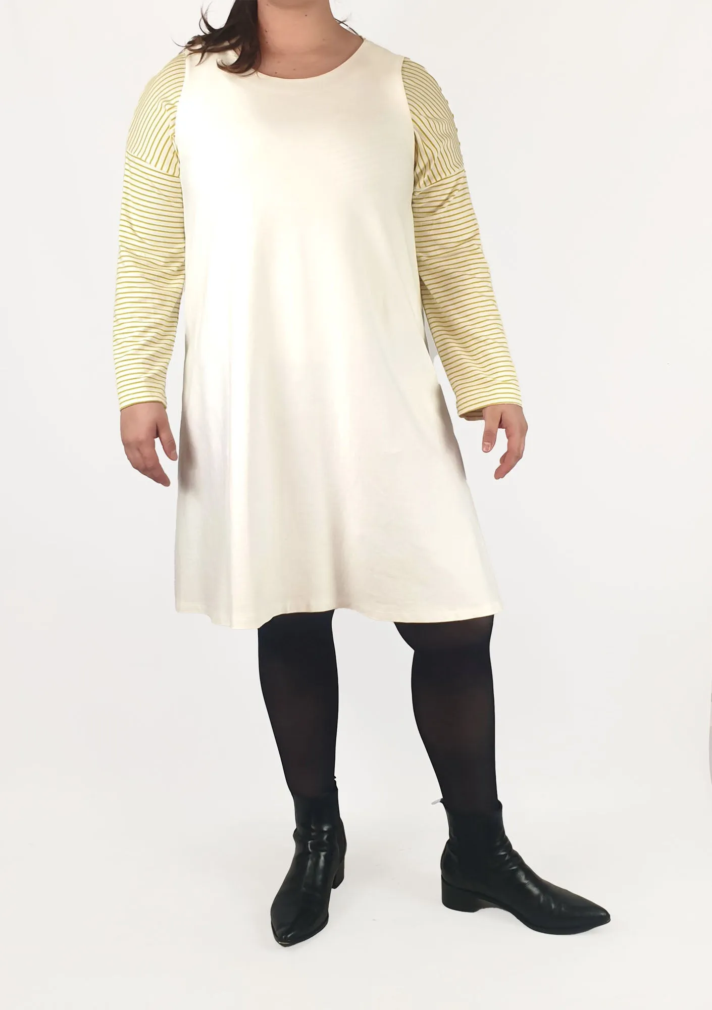 Cos pre-owned white sleeveless dress size L (best fits size 14)