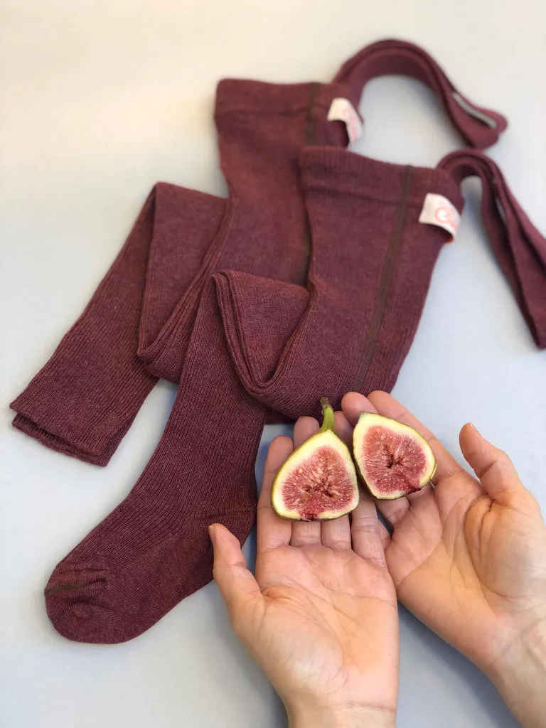 Cotton Footed Tights - Fig Blend