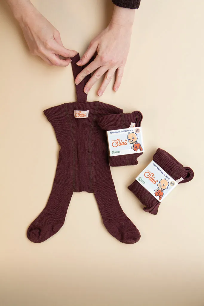 Cotton Footed Tights - Fig Blend