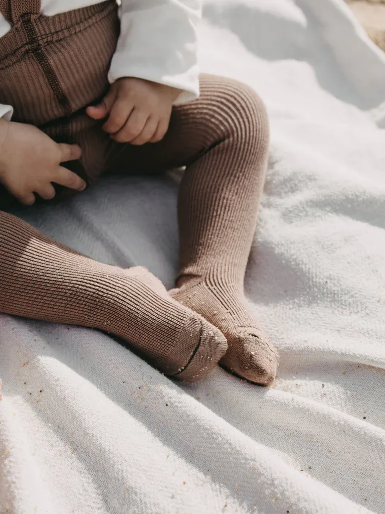 Cotton Footed Tights - Granola