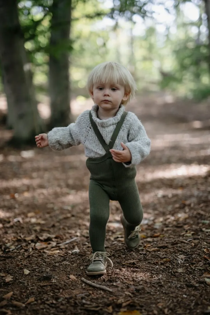 Cotton Footed Tights - Olive