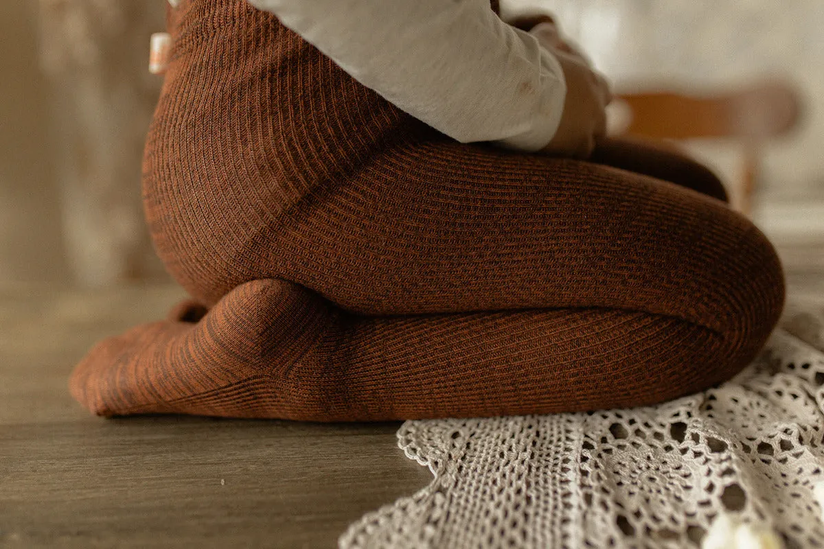 Cotton Footed Tights - Spicy Chai