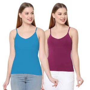 Cotton Spandex Detachable Straps Camisole (PACK OF 2)